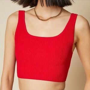 Aritzia Babaton Red Knit Top